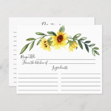 Cheerful Yellow Sunflower Bridal Shower Recipe Pos