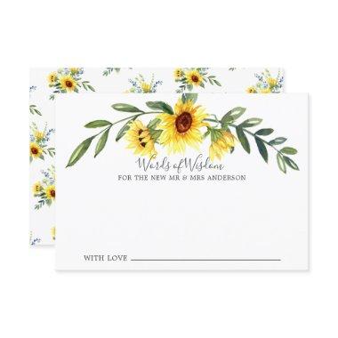 Cheerful Yellow Sunflower Bride Words of Wisdom