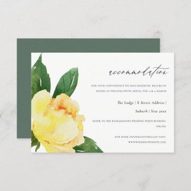 CHEERFUL YELLOW WATERCOLOR FORAL ACCOMMODATION Invitations