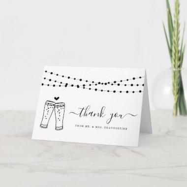 Cheers & Beers Toast & String Lights Thank You Invitations