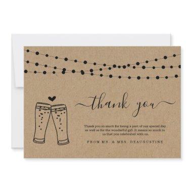 Cheers & Beers Toast & String Lights Thank You Invitations