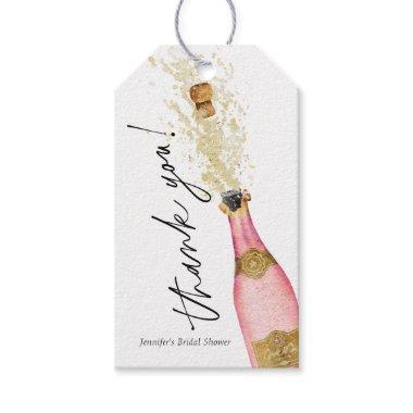 Cheers Champagne Bottle Bridal Shower Favor Gift Tags