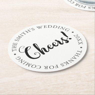 CHEERS! Customizable Party Round Paper Coaster