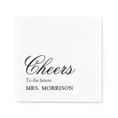 Cheers future Mrs. Bridal Shower Cocktail Napkins