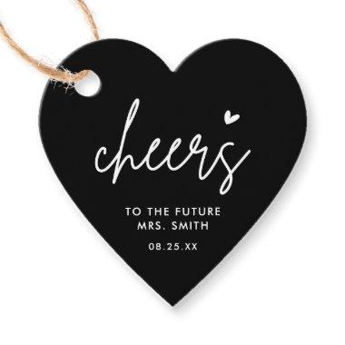 Cheers Future Mrs Modern Black Bridal Shower Favor Tags