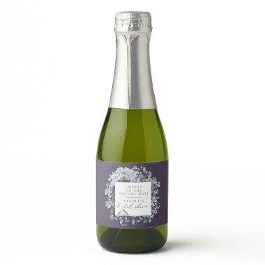Cheers Navy Blue Hydrangeas  Sparkling Wine Label