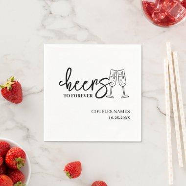 Cheers Personalized Wedding Cocktail Napkin