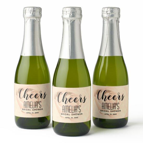Cheers Sepia Rose  Mini Sparkling Wine Label