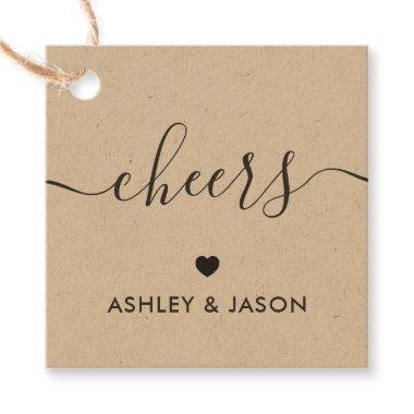 Cheers Tag, Wedding Wine or Champagne Tags, Kraft Favor Tags
