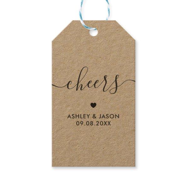 Cheers Tag, Wedding Wine or Champagne Tags, Kraft Gift Tags