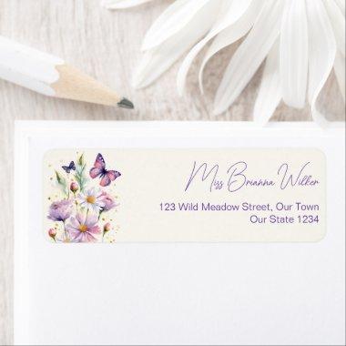 Cheers to a lifetime of butterflies  label