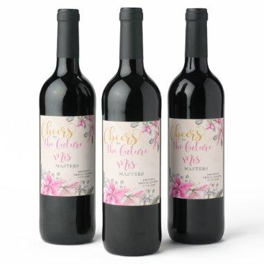Cheers to Future Mrs | Winter Floral  Wine Label