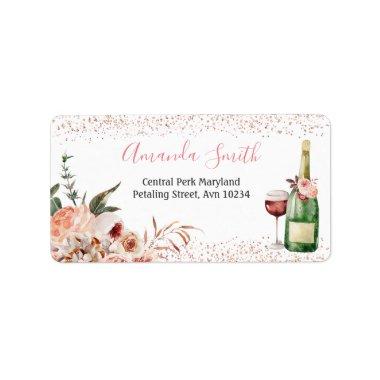 Cheers to Love Blush Pink  Address Label