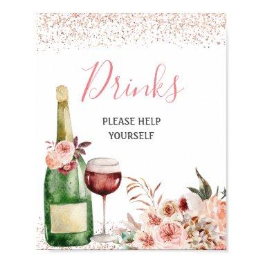 Cheers to Love Blush Pink  Drinks Poster