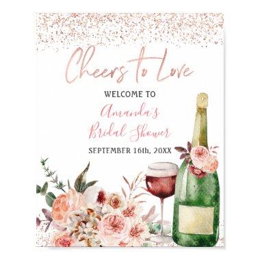 Cheers to Love Blush Pink  Welcome Poster