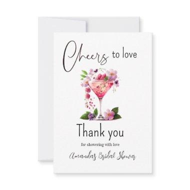 Cheers to Love Blush Pink Floral  Thank You