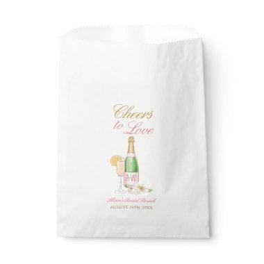 Cheers To Love Champagne Floral Bridal Shower Favor Bag