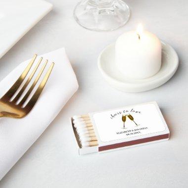 Cheers To Love Champagne Glasses Matchboxes