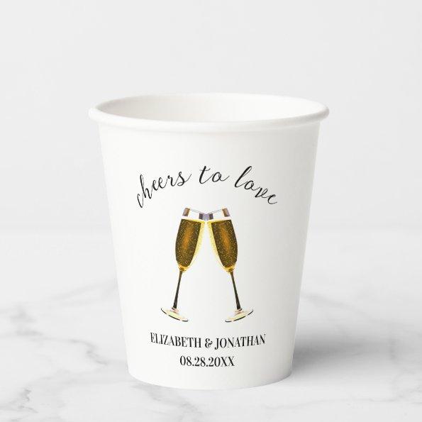 Cheers To Love Champagne Glasses Paper Cups
