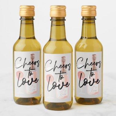 Cheers to Love Custom Bridal Shower Favor Wine Lab Wine Label