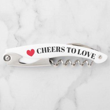 Cheers to love custom wedding couple gift waiter's corkscrew