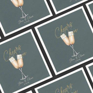 Cheers to Love Green Gold  Paper Napkins