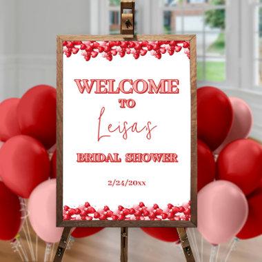 Cheers to Love Heart Bridal Shower Welcome Sign