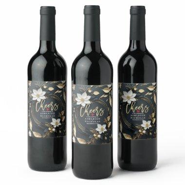 Cheers to Love Laughter Happily Ever After Wedding Wine Label