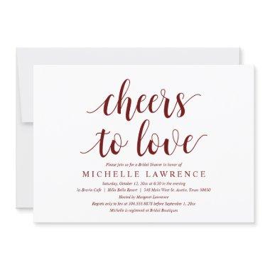 Cheers to love, Modern Bridal Shower Celebration I Invitations