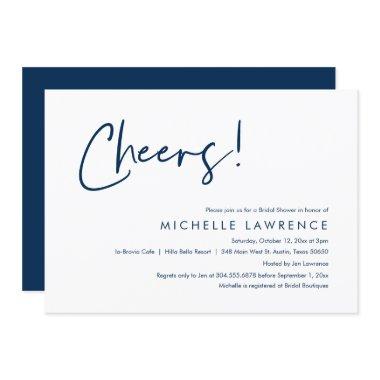 Cheers to love, Modern Casual Bridal Shower Invita Invitations