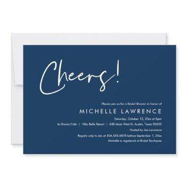 Cheers to love, Modern Casual Bridal Shower Invitations