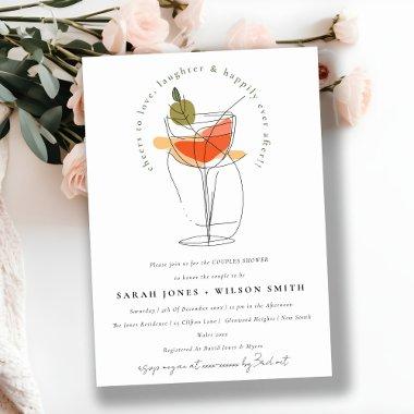Cheers to Love Modern Cocktail Wine Couples Shower