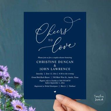 Cheers to love, Romantic Couples Shower Party