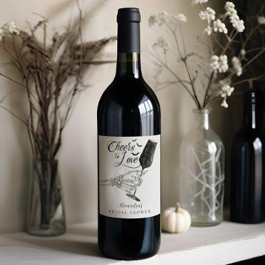 Cheers to Love Skeleton Hand Gothic  Wine Label