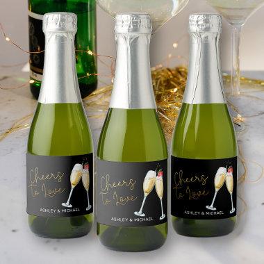 Cheers to Love Strawberry Sparkling Wine Glasses M Sparkling Wine Label