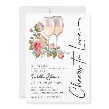 Cheers to Love Wine Bridal Shower Invitations