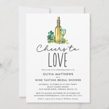 Cheers to Love Wine Tasting Bridal Shower Invitations