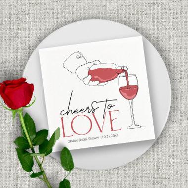 Cheers to Love | Wine Tasting Bridal Shower Napkins