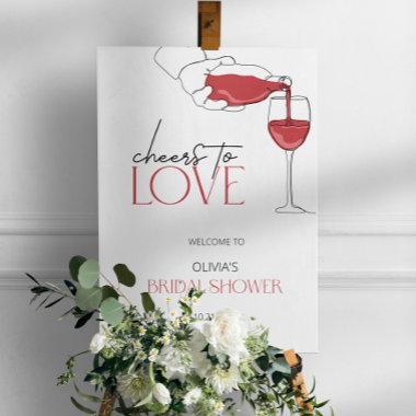 Cheers to Love Wine Tasting Bridal Shower Welcome Foam Board