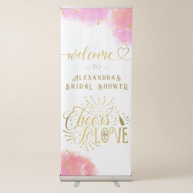 Cheers To Love Wine Tasting Bridal Shower Welcome Retractable Banner