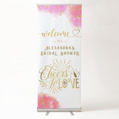 Cheers To Love Wine Tasting Bridal Shower Welcome Retractable Banner