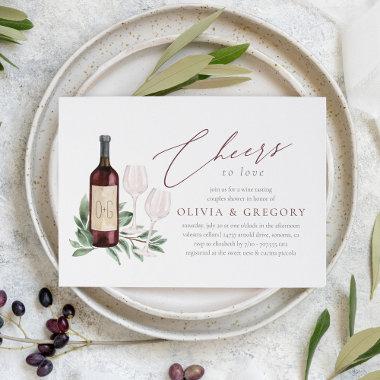 Cheers to Love Wine Tasting Couples Shower Invitations