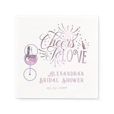 Cheers To Love Wine Tasting Elegant Bridal Shower Napkins
