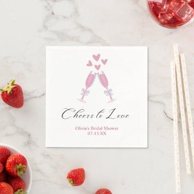 Cheers to Love Wine-Tasting Modern Bridal Shower Napkins