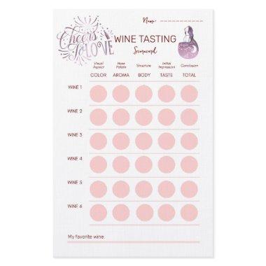 Cheers To Love Wine Tasting Score Stationery