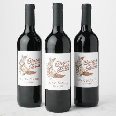 Cheers to the Bride Boho Moon Wine Label
