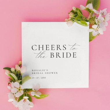 Cheers to the Bride | Elegant Modern Bridal Shower Napkins