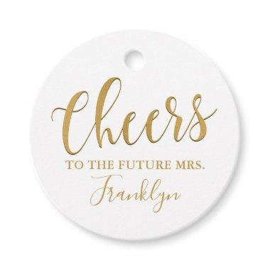 Cheers to the Future Mrs Bridal Shower Champagne  Favor Tags