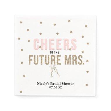 Cheers to the Future Mrs. Modern Bridal Shower Paper Napkins