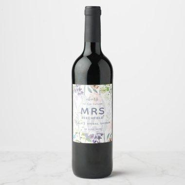 Cheers to the future Mrs pretty rustic floral Wine Label